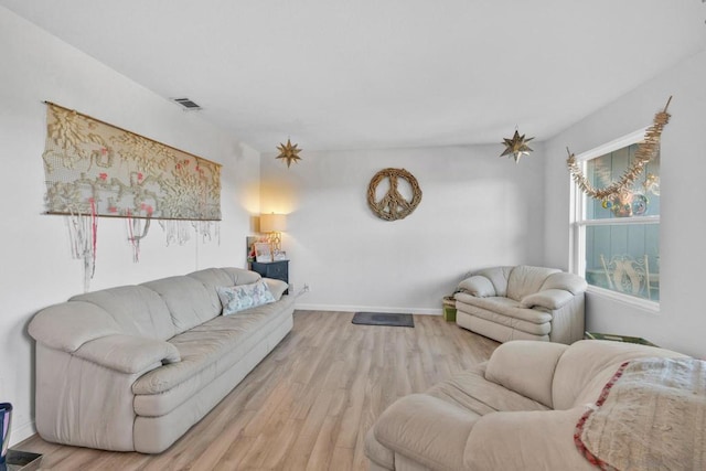 living room featuring light hardwood / wood-style flooring