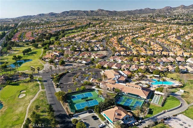 aerial view featuring a mountain view