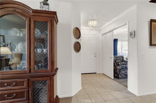 view of tiled foyer entrance