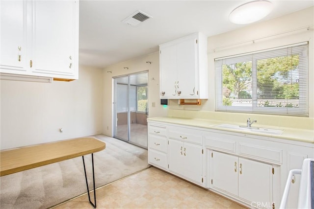 kitchen with sink and white cabinets