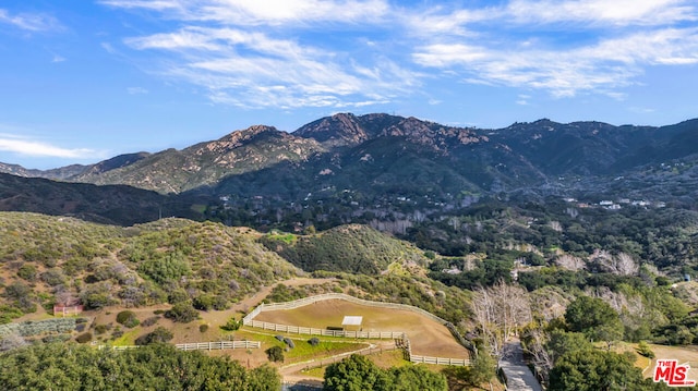 view of mountain feature featuring a rural view