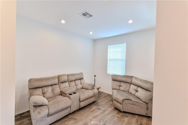 living room featuring light hardwood / wood-style flooring