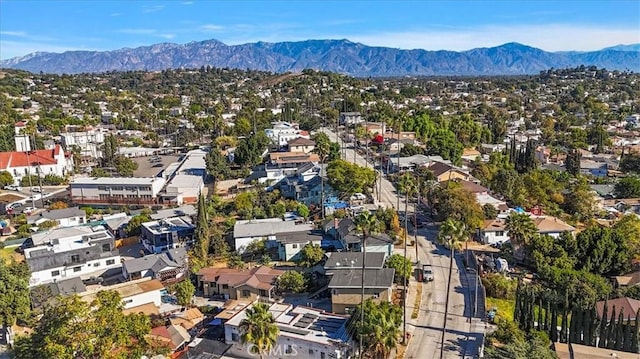 drone / aerial view with a mountain view