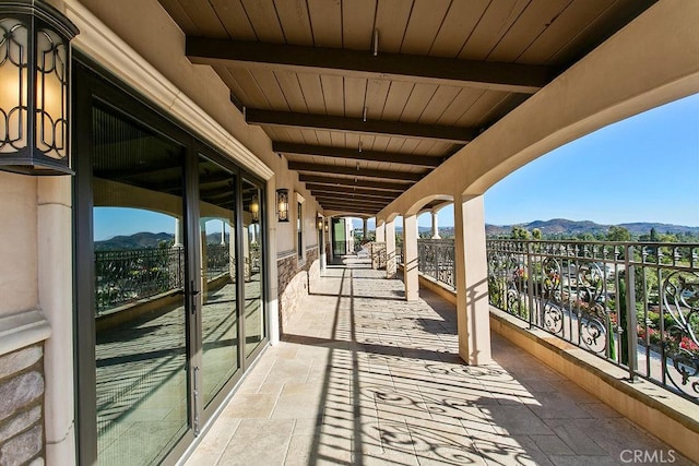 balcony with a mountain view