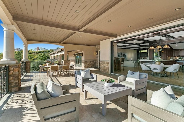 view of patio / terrace featuring an outdoor living space