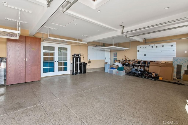 garage with french doors