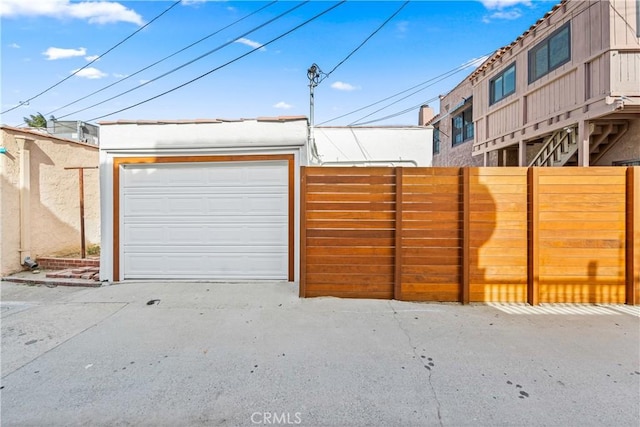 view of garage