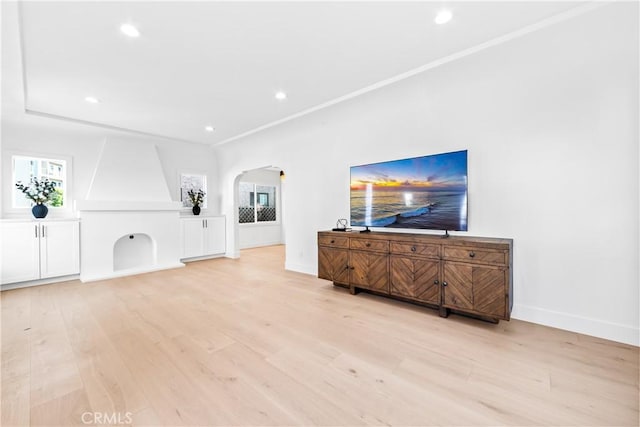 living room featuring light hardwood / wood-style flooring