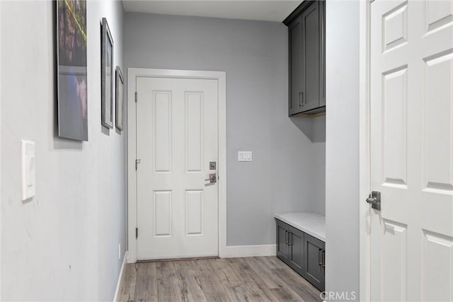 mudroom featuring light hardwood / wood-style floors