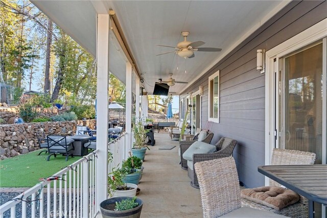 1486 Magadon Rd, Paradise, CA 95969 - view of patio featuring a ceiling fan and outdoor dining space