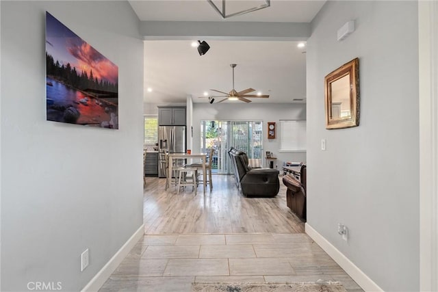 hall featuring hardwood / wood-style floors