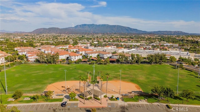 bird's eye view featuring a mountain view