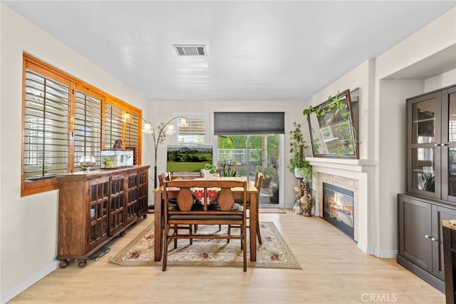 dining area featuring light hardwood / wood-style flooring