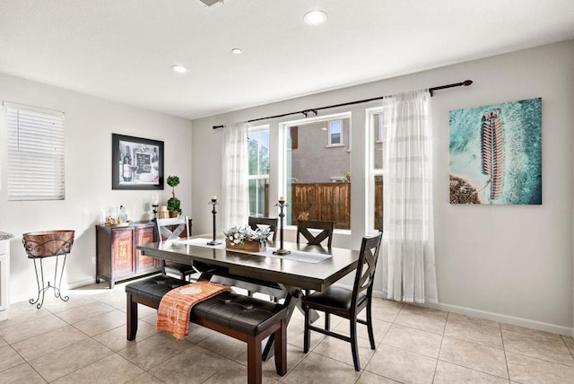 view of tiled dining room