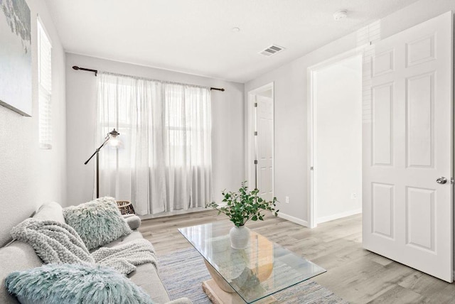 living room featuring light hardwood / wood-style flooring