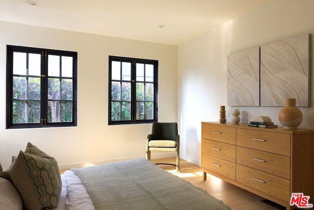 bedroom featuring light hardwood / wood-style flooring