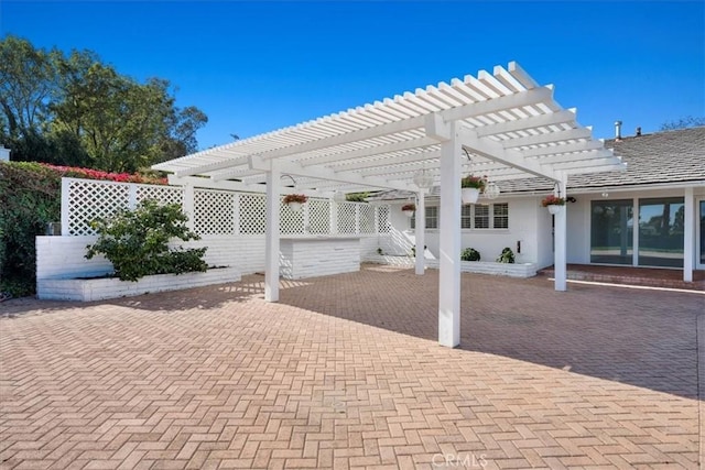 view of patio with a pergola