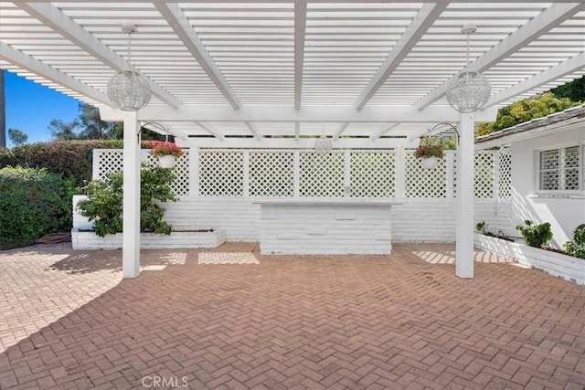 view of patio / terrace with a pergola