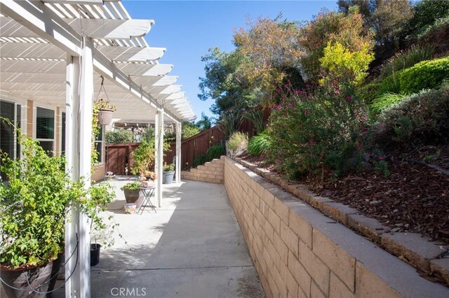 view of patio with a pergola