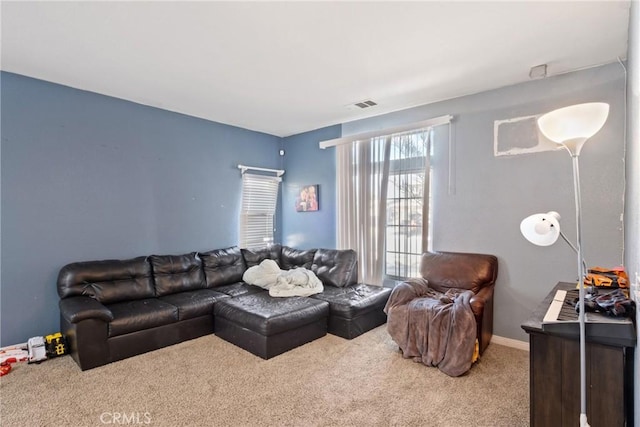 view of carpeted living room