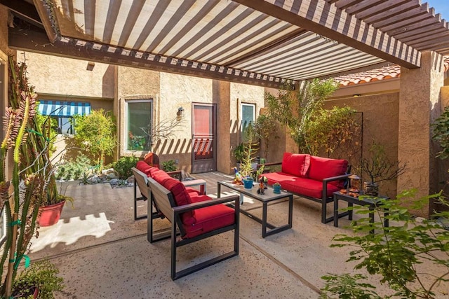 view of patio with an outdoor hangout area