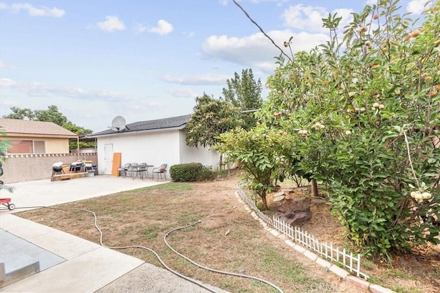 view of yard with a patio area