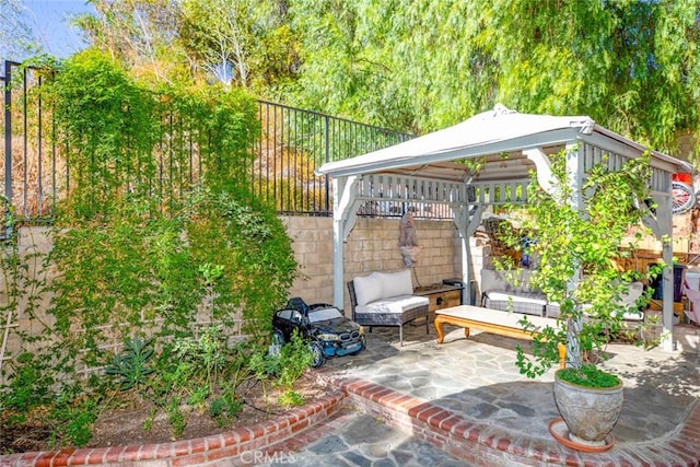 view of patio / terrace with a gazebo