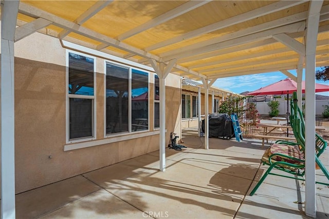 view of patio / terrace with a grill