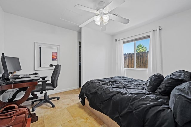 bedroom with ceiling fan