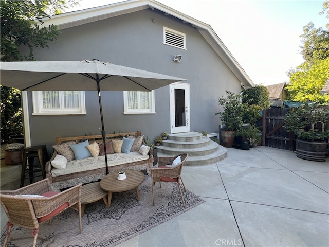 view of patio with outdoor lounge area