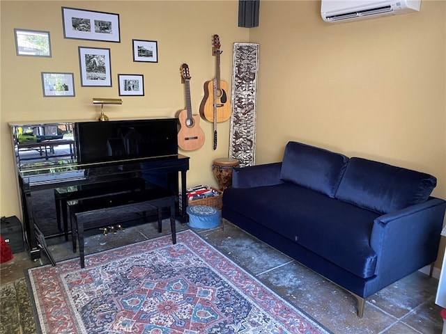 living area featuring a wall unit AC