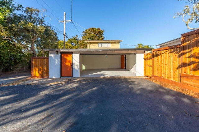 view of garage