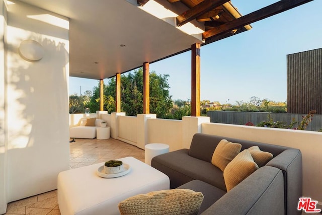 view of patio featuring outdoor lounge area