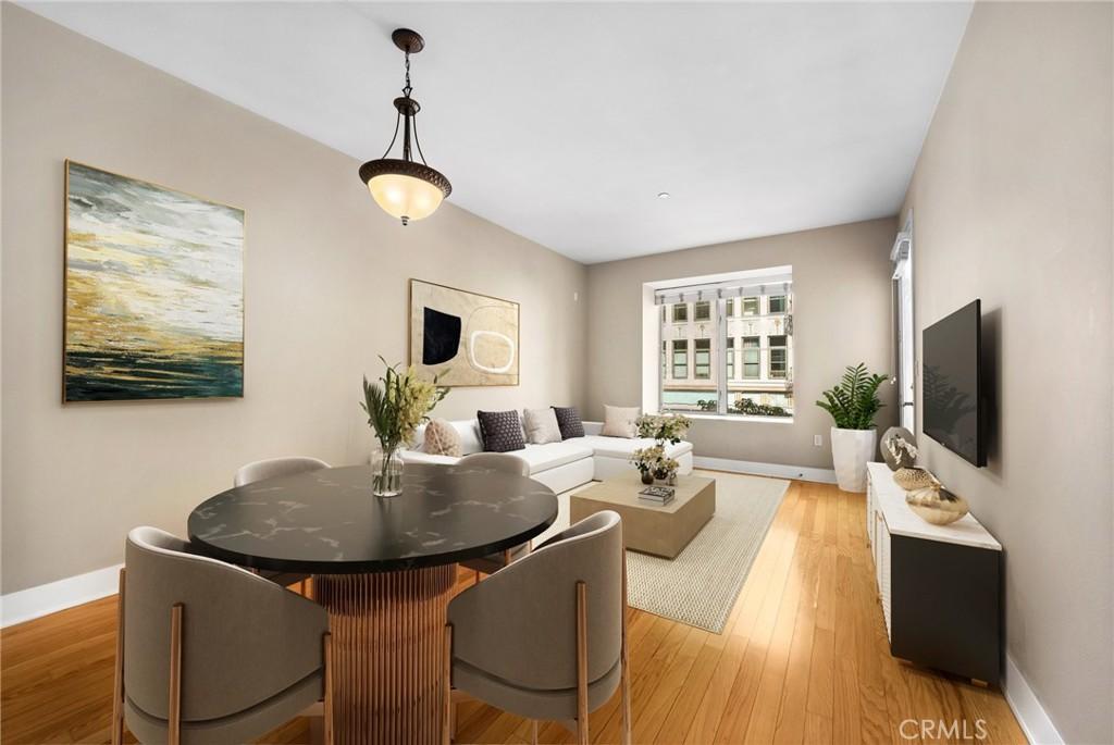 dining area featuring light hardwood / wood-style flooring