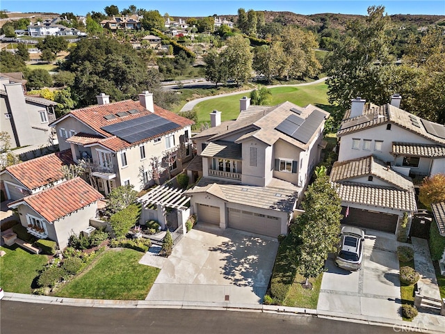 aerial view with a residential view