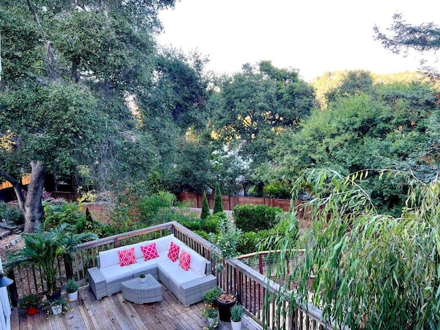 deck with outdoor lounge area