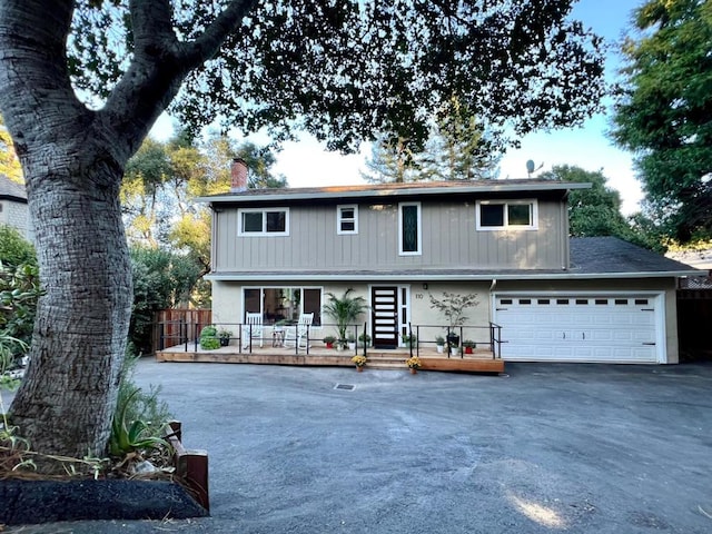 view of property featuring a garage