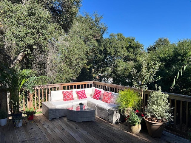 deck with an outdoor living space