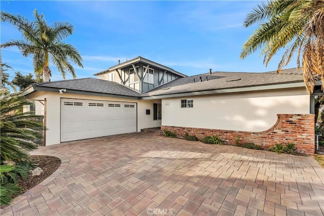 view of front of house with a garage