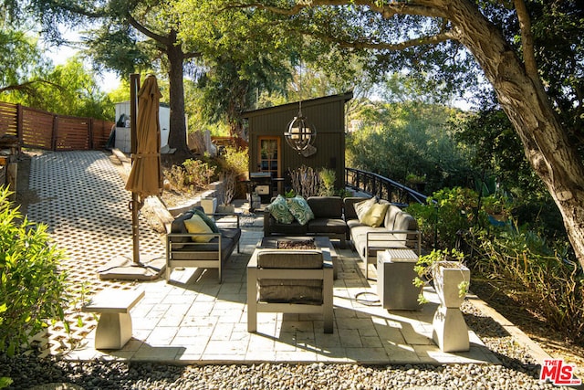 view of patio with outdoor lounge area