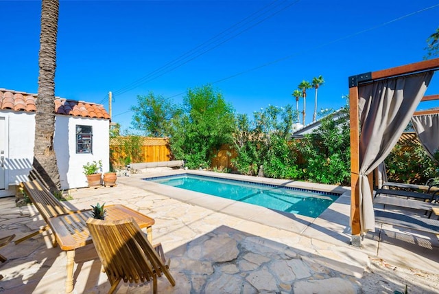 view of pool featuring a patio