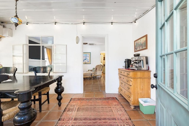 interior space with tile patterned floors