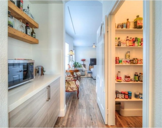 corridor featuring hardwood / wood-style floors