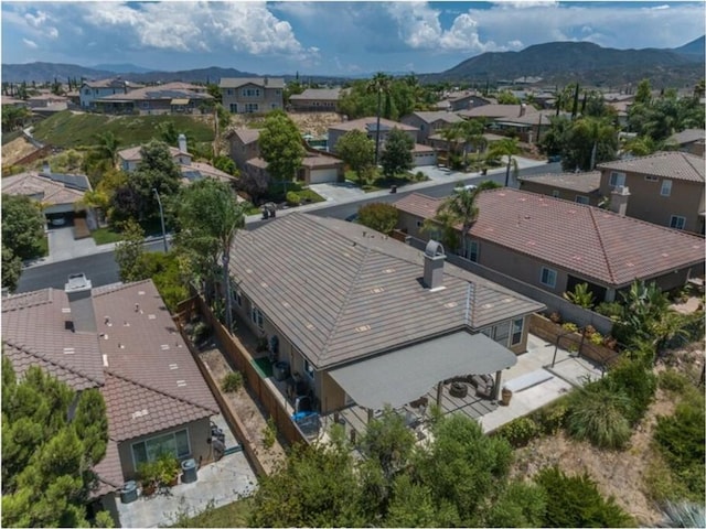 drone / aerial view with a mountain view