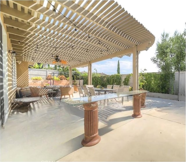 view of patio / terrace with a pergola