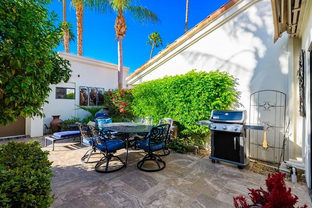 view of patio / terrace with a grill