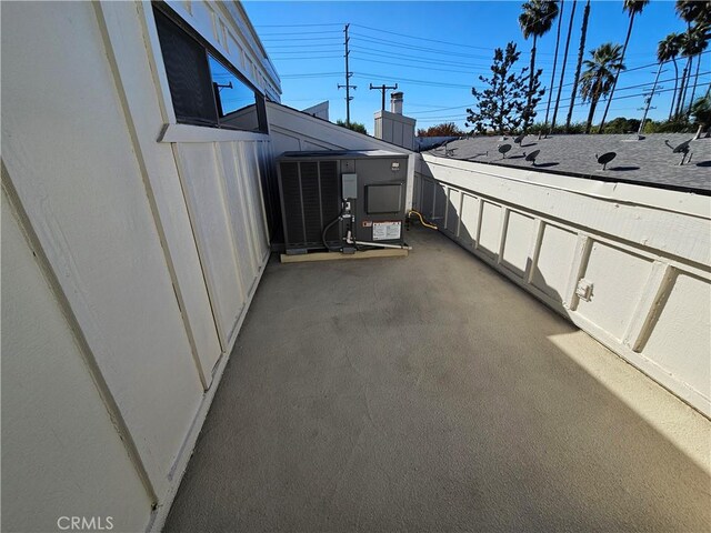 view of patio featuring central AC unit