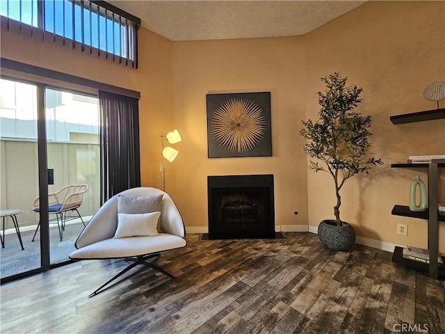 sitting room featuring wood-type flooring