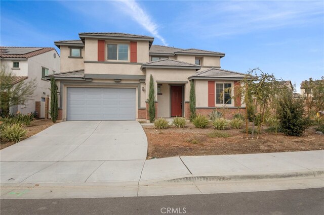 view of front of house with a garage