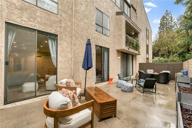 view of patio featuring outdoor lounge area